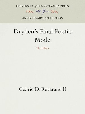 cover image of Dryden's Final Poetic Mode